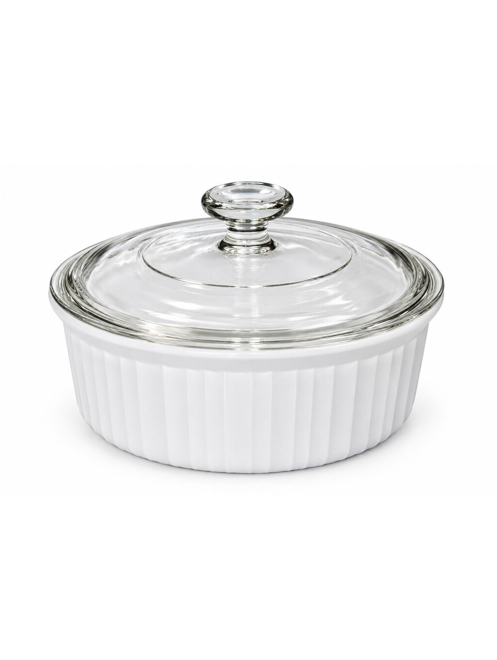 Vintage Corning Ware French White F-5-B 1.5 Qt Casserole G-5-C Glass Lid